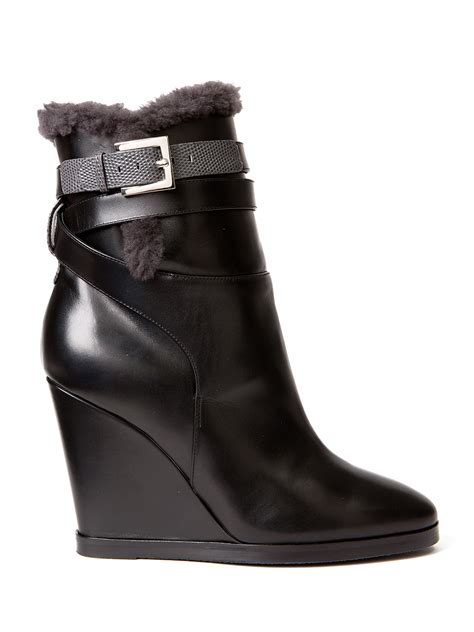 fendi shearling wedge boots|Fendi leather wallet.